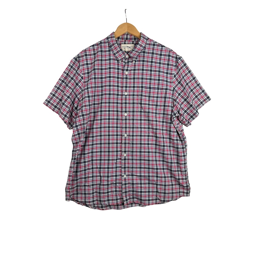 Ralph Lauren Denim& Supply Plaid Short Sleeve Button Up Shirt size XXL Red/Blue